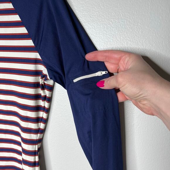 Sperry Women's Sailing Stripe Swim Shirt Size Small Rash Guard Preppy Nautical - Picture 5 of 13